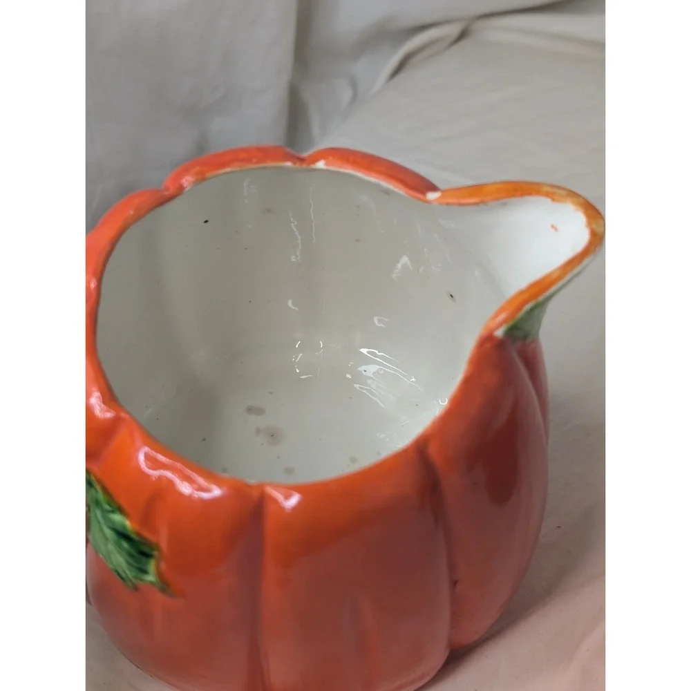 Trompe l'Oeil Hollywood Regency Tomato Pitcher And 4‎ Cups 1940s Boho Chic